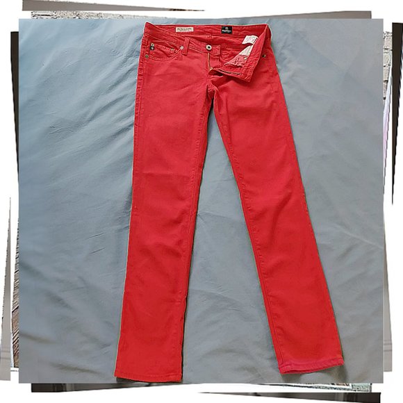 Red Slim Straight Leg Stevie Ankle Jeans (26) by Ag Adriano Goldschmied - Picture 6 of 7